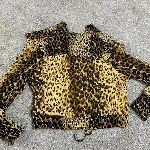 Free People Women’s Leopard Print Blouse size XS